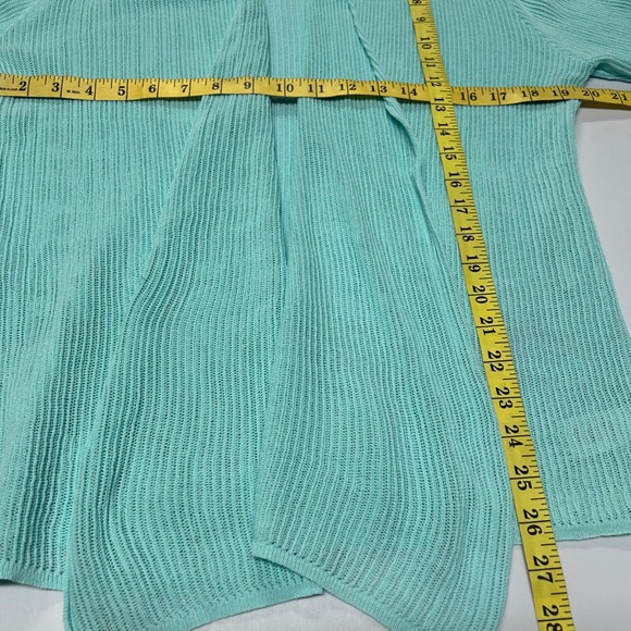 Coldwater Creek Women Open Front Knit Cardigan Sweater Size M Pastel Green Beach - Picture 6 of 8
